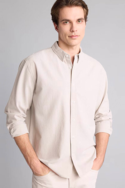 DeFacto Relax Fit Buttoned Collar Cotton Long Sleeve Shirt H4845Ax26Au