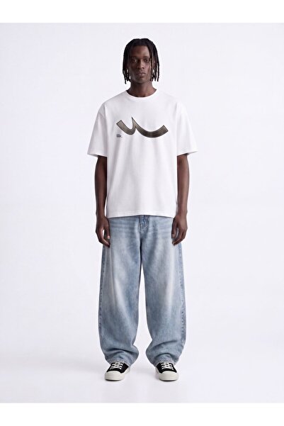 Ltb Λευκό μπλουζάκι με στάμπα  "Relaxed Fit "