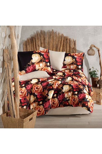 DENİZLİ ÇEYİZ Clasy Digital Satin Duvet Cover Set Panera