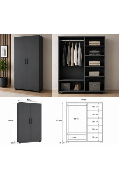 DGN Modern ve KullanışlıRenkli Çok Amaçlı Gardırop