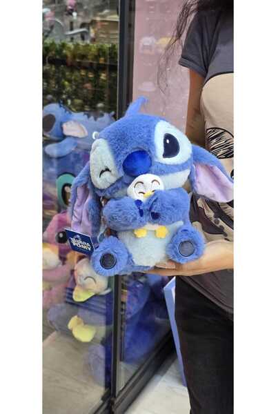 Stitch Sevimli ördek tutan 25 cm pelüş oyuncak