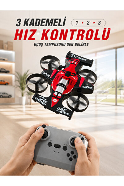 Lisinya Uçan Araba Drone 4 Korumalı Pervaneli 360° Akrobatik Hareket Uzaktan ...