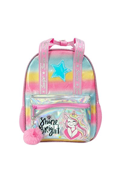 OEM Ghiozdan grădiniță copii, model unicorn, glitter, roz – pregătit pentru g...
