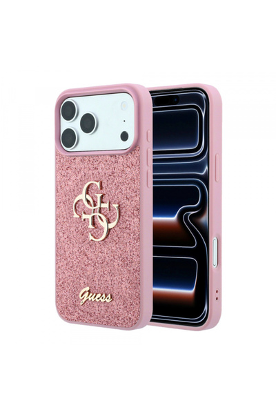 Guess Husa pentru Apple iPhone 18 Pro / 17 Pro, Guess, Fixed Glitter Big 4G, Roz