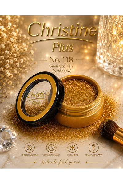 Christine Plus ظلال عيون لامعة ذات لمعان كثيف - ذهبي لامع رقم: 118 (ظلال العيون)