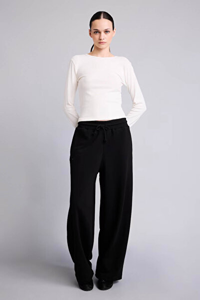 DeFacto Crne ženske pantalone na vezanje, model G8079AX/BK81