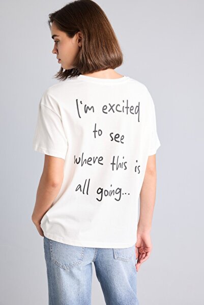 DeFacto Oversize Crew Neck Printed Short Sleeve T-Shirt I8227Ax26Hs