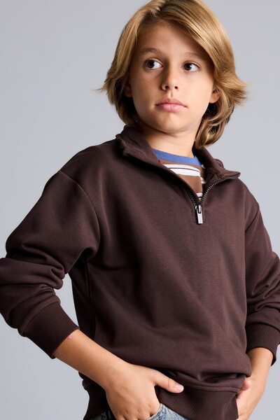 DeFacto Oversize Half Zipper High Collar Sweatshirt for Boys H7132A826Au