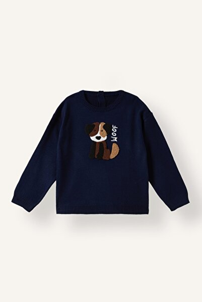 DeFacto Crew Neck Dog Appliqué Sweater for Baby Boy I5795A526Wn
