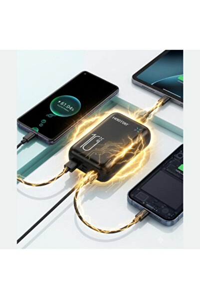 OEMS HOOTOO MX-219 10000mAh 22.5W Fast Charging 3-in-1 Power Bank with Dual U...