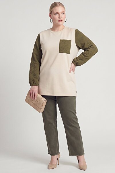 Kayra Garnili Rayon Sweatshirt Cream