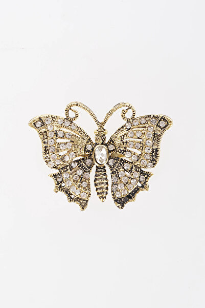 Kayra Vintage Kelebek Broş Gold