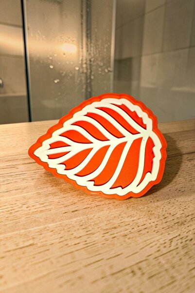 Sansayn3d Turuncu Yaprak Model Su Tahliyeli Sabunluk - Banyo Ve Mutfak İçin D...