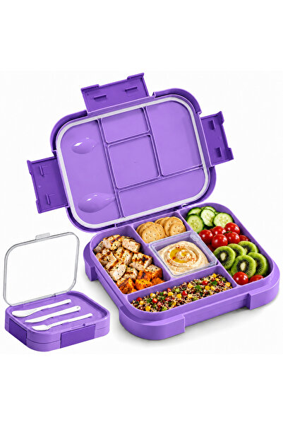 Yoawllty 5‑Compartment 1000ML Kids Lunch Box, Food Grade Microwave Safe Leakp...