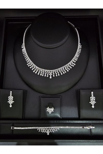 ABAS طقم اكسسوارات زركون سماء