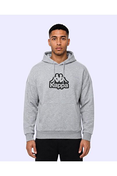 Kappa Logo İrente Tur Erkek Gri Regular Hoodie