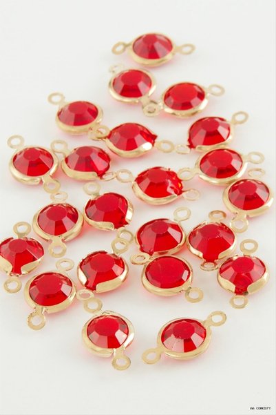 ZERO LAND Concepta 8 mm Double Handle Glass Stone Horse 1 (234525) Piece Red