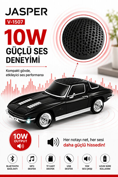 JASPER Jpr-150 10w Bluetooth Hoparlörlü Retro Araba Tasarım – Fm Radyo, Usb, ...