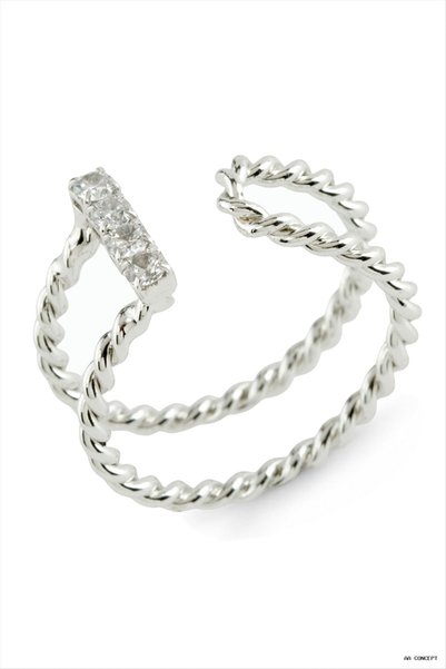 ZERO LAND Concepta Ring with Stones (234141) Silver Color