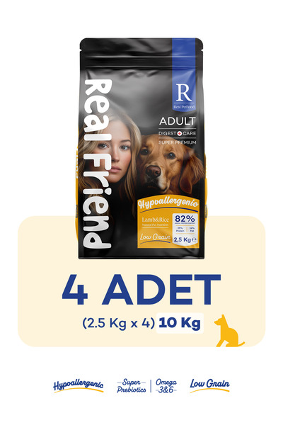 2,5 Kg x 4 Yetişkin Köpek Maması Kuzu Etli & Pirinçli 10 Kg
