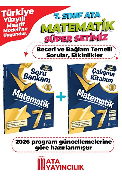 Ata Yayıncılık 7. Sınıf Matematik Süper Set Soru Bankam + Çalışma Kitabım Yeni