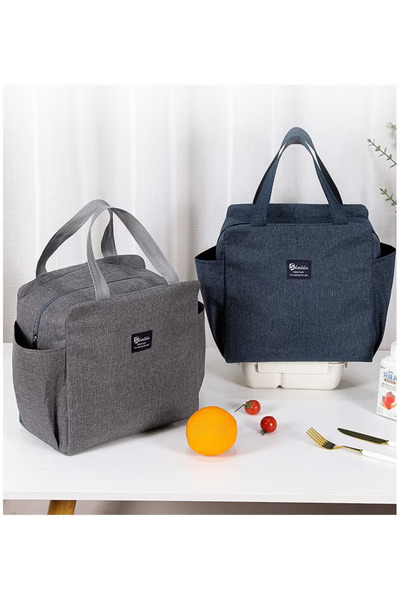GGEROU Large Lunch Bag, Reusable Insulated Lunch Bag Cooler Bag for Adult Men Women, Storage Pockets for Outdoor Travel Hiking Beach Picnic BBQ Party (Grey)