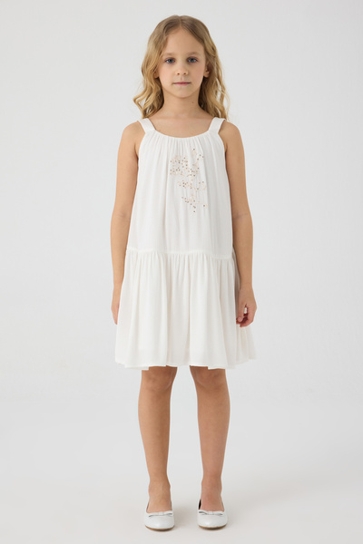Tyess Girl Ecru Dress