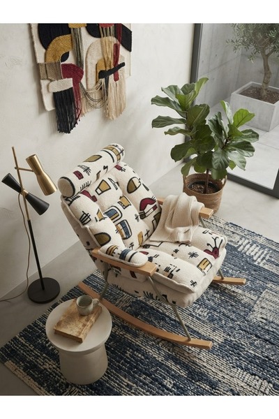 Uykuva Lacasa Ortopedik Visco Başlıklı Modern Sallanır sandalye Dinlenme kolt...