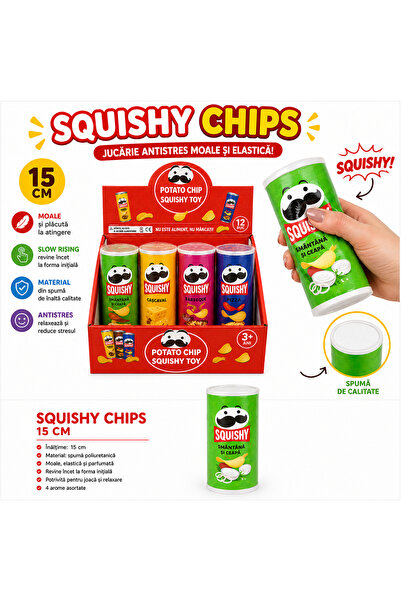 SHOP LIKE A PRO Squishy Chips, 15 cm, Jucărie Antistres din Spumă, Moale și E...