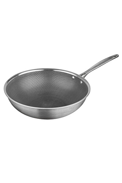 Leggno Elite Pro 3Ply Petek Tabanlı Wok Tava 30 cm