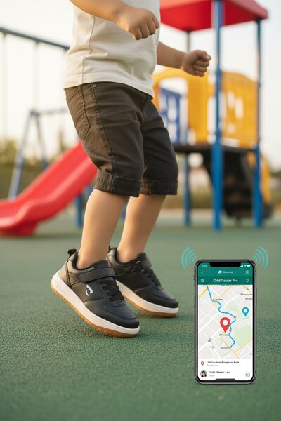 ROCKY Black Unisex Children's Sports Shoes with Gps Tracking Feature Sneaker ...