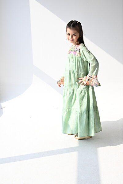 ASSALA Jalabiya Zahrati | For Kids | Multicolor - Green - 26