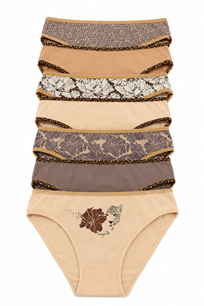 Nicoletta Women's Panties 7 Pack Lycra Cotton Leopard