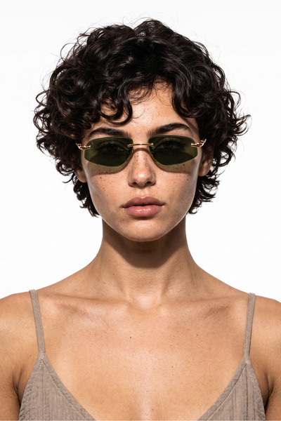 Bilge Karga Ratuna Gold Green Sunglasses
