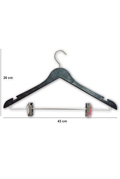 AĞIRSOY 8 Pieces of Nickel-Plated Skirt and Trouser Hangers 43 cm