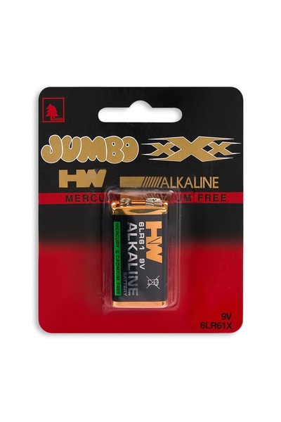 Jumbo Baterie Alcalină 9V, 1 buc., Alimentare Practică pentru Dispozitive Com...