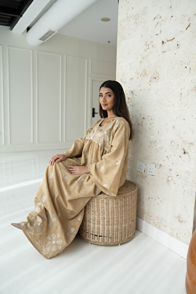 ASSALA Night Jalabiya - Soft & Sexy with a Feminine Theme - XL - Brown