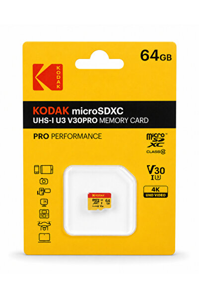 Kodak 64Gb Micro Sd Uhs-I U3 V30Pro Memory Card