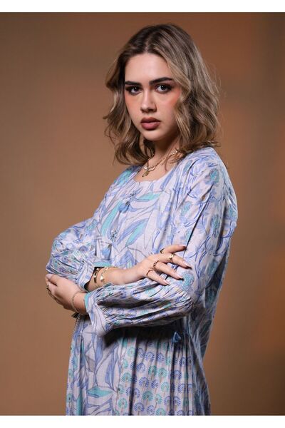 ASSALA عباية أروا 2 - ناعمة وأنيقة لكل يوم - أزرق - مقاس XL