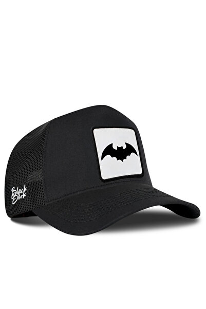 BlackBörk Black Trucker Hat with Bat Logo