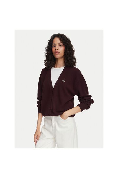 Lacoste Cardigan de damă AF4143 Maro