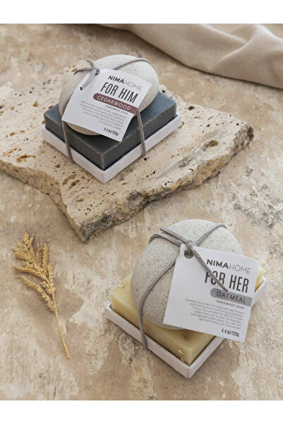 Nima Home Σετ Σαπούνι χειροποίητο 125g + Πέτρα απολέπισης - Oatmeal