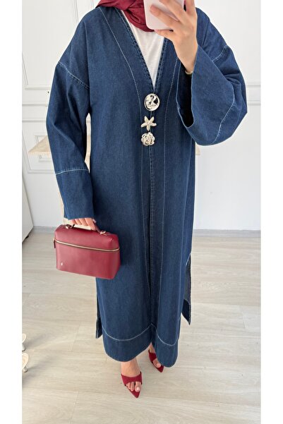 salisburys Molly Nelly Women's Star Buttoned Long Denim Tunic Cap