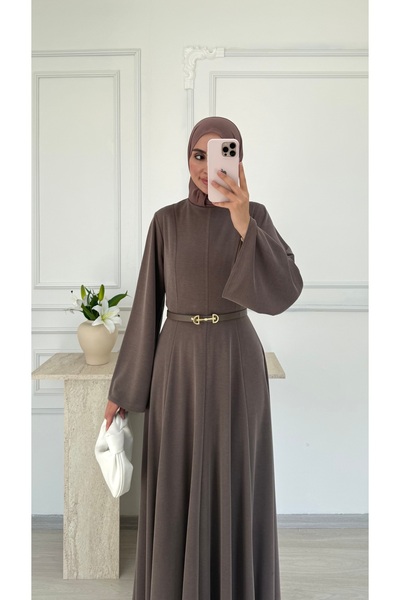 salisburys Molly Nelly Women's Parted Comfortable Belted Long Dress