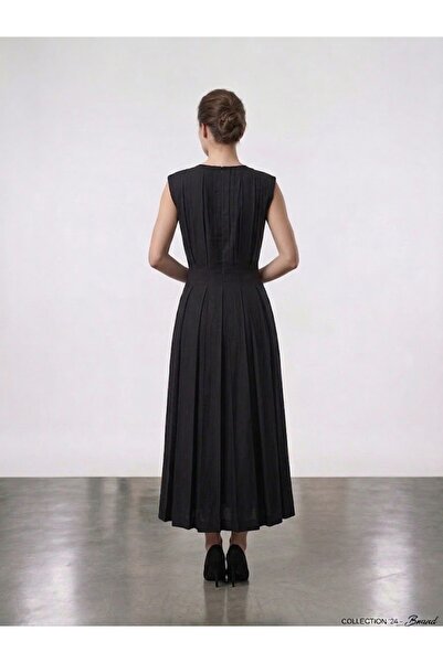 Moda İlgi MODAİLGİ Taş İşlemeli Pileli Kloş Maxi Etek 30040
