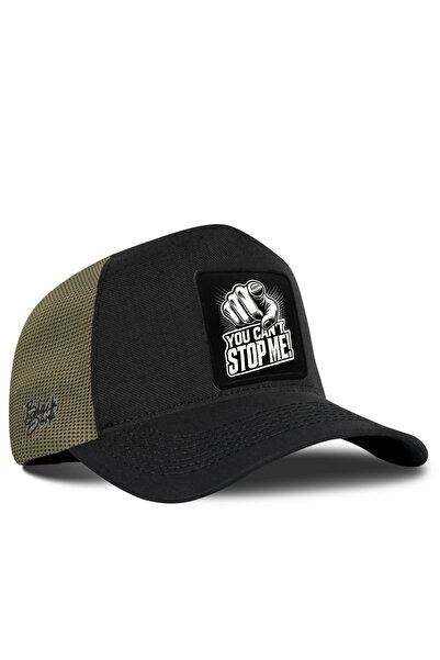 BlackBörk You Can'T Stop Me Logo Cordura Black-Khaki Trucker Hat