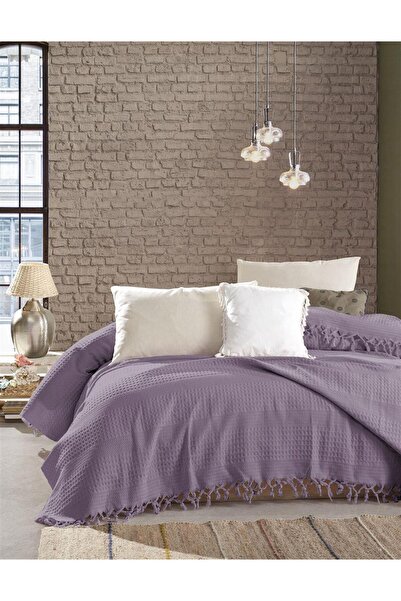 Dimcol ΚΟΥΒΕΡΤΑ ΠΙΚΕ Dobby 220Χ240 Purple Cotton 100%
