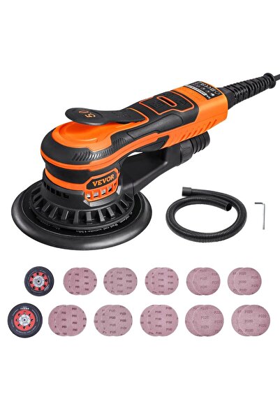 VEVOR Slefuitor orbital fara perii, 6 x viteze 4000-10000 rpm, putere 350W, 2...