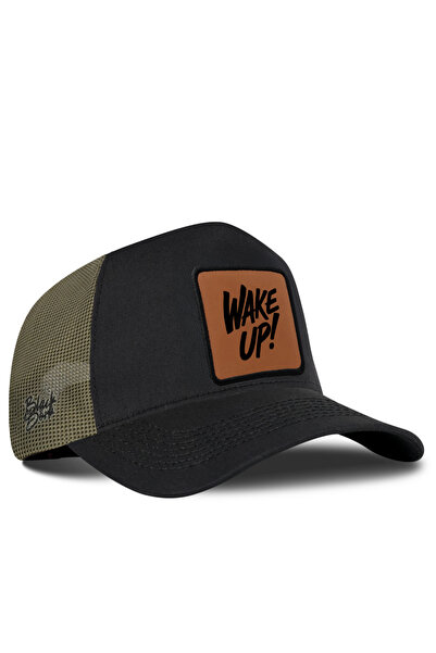 BlackBörk Wake up Logo Black-Khaki Trucker Hat