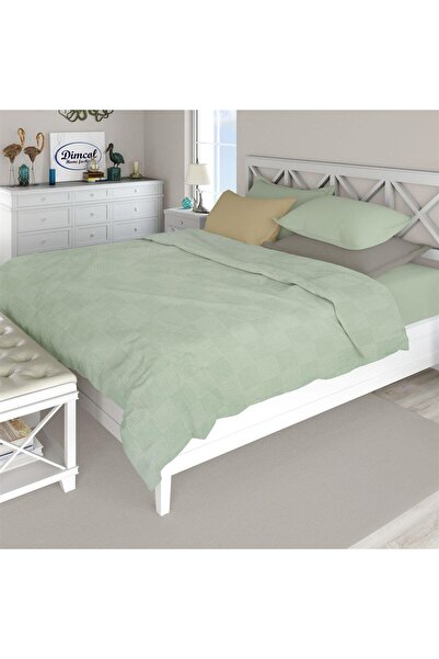 Dimcol Κουβέρτα Πικέ Μονόχρωμη 240X250 Φυστικί 100% Cotton